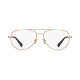 Gold aviator frames with a shiny finish and clear lenses.