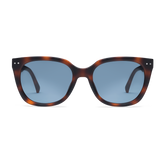 EV02XTOR10, EV02XTOR15, EV02XTOR20, EV02XTOR25 - Square tortoise sunglasses with blue tinted lenses.
