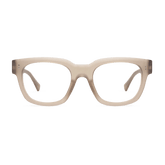 KA90PTPE10-R, KA90PTPE15-R, KA90PTPE20-R, KA90PTPE25-R, KA90PTPE30-R - Square taupe frames with a translucent finish and clear lenses.