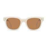 KA90XSBO10-R, KA90XSBO15-R, KA90XSBO20-R, KA90XSBO25-R - Square sunglasses with a shiny off white frame and brown tinted lenses.