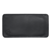 Black vegan leather eyewear case with a textured finish and embossed LOOK logo.