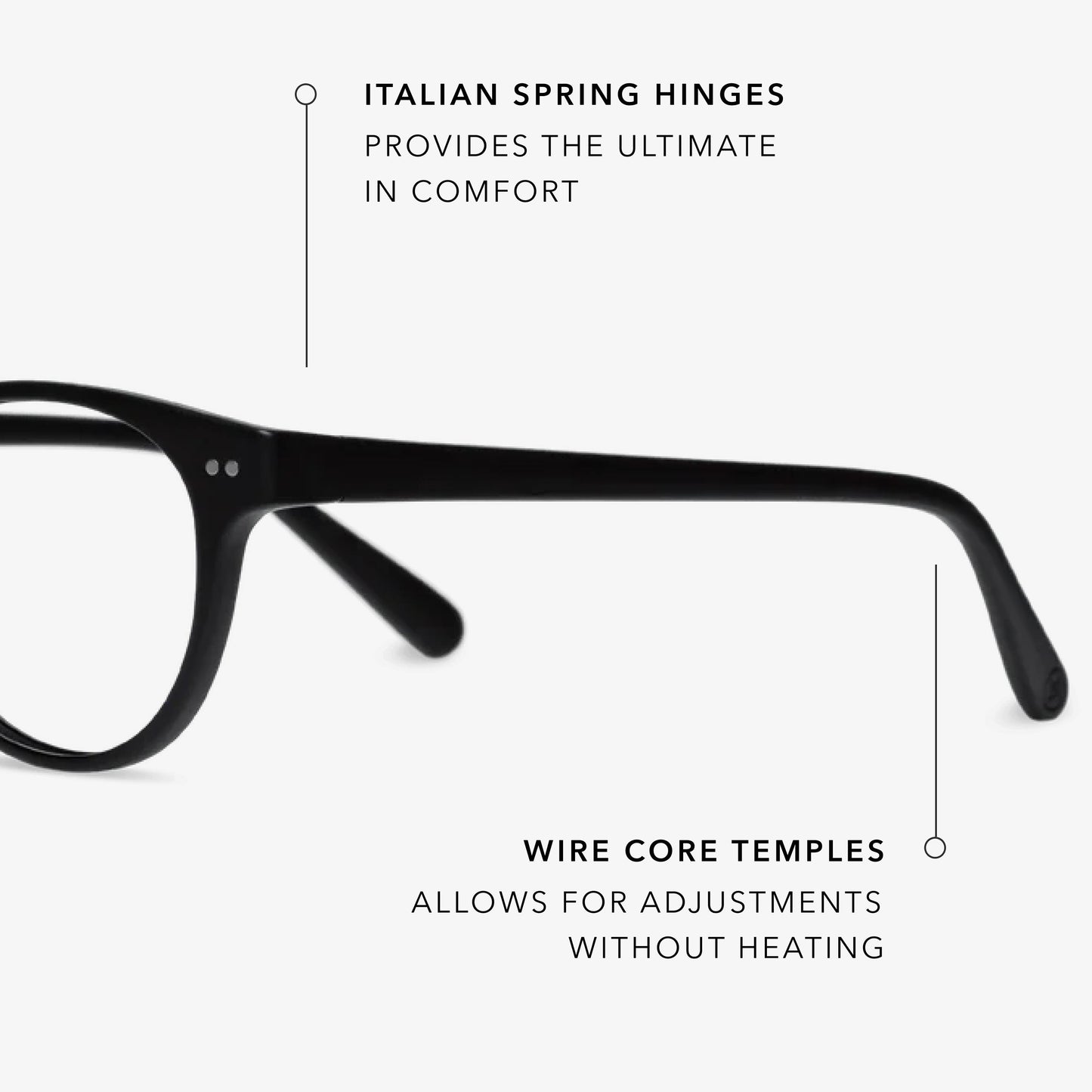 
Round black eyeglass frames with clear lenses.