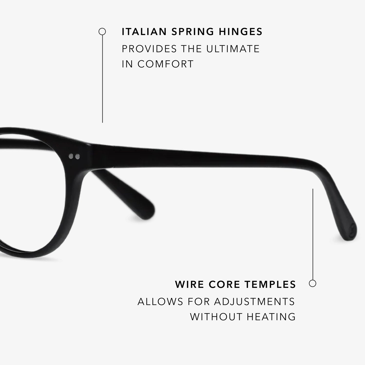 
Round black eyeglass frames with clear lenses.