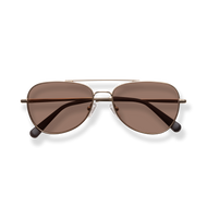 
Gold aviator sunglasses photographed flat from above.