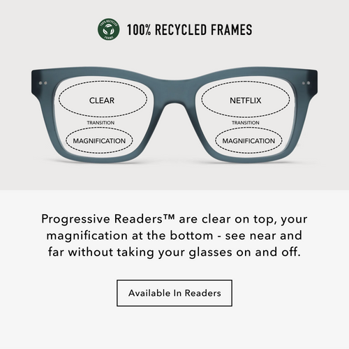 CO70PLKB10, CO70PLKB15, CO70PLKB20, CO70PLKB25, CO70PLKB30 - Blue rectangle frames with a matte finish and clear lenses.