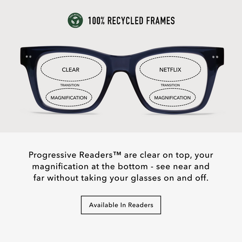 CO70PSNV10, CO70PSNV15, CO70PSNV20, CO70PSNV25, CO70PSNV30 - Shiny navy rectangle frames with clear lenses.