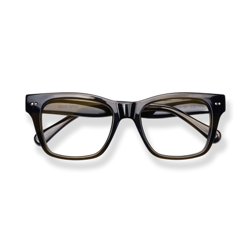 
Black rectangular reading glasses with clear lenses and tortoiseshell temple arms.