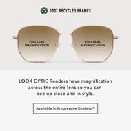 GN11SRB10, GN11SRB15, GN11SRB20, GN11SRB25, GN11SRB30 - Shiny rose gold frames with rounded square shapes and brown gradient tinted lenses.