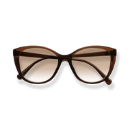 
Brown cat-eye sunglasses with gradient lenses.