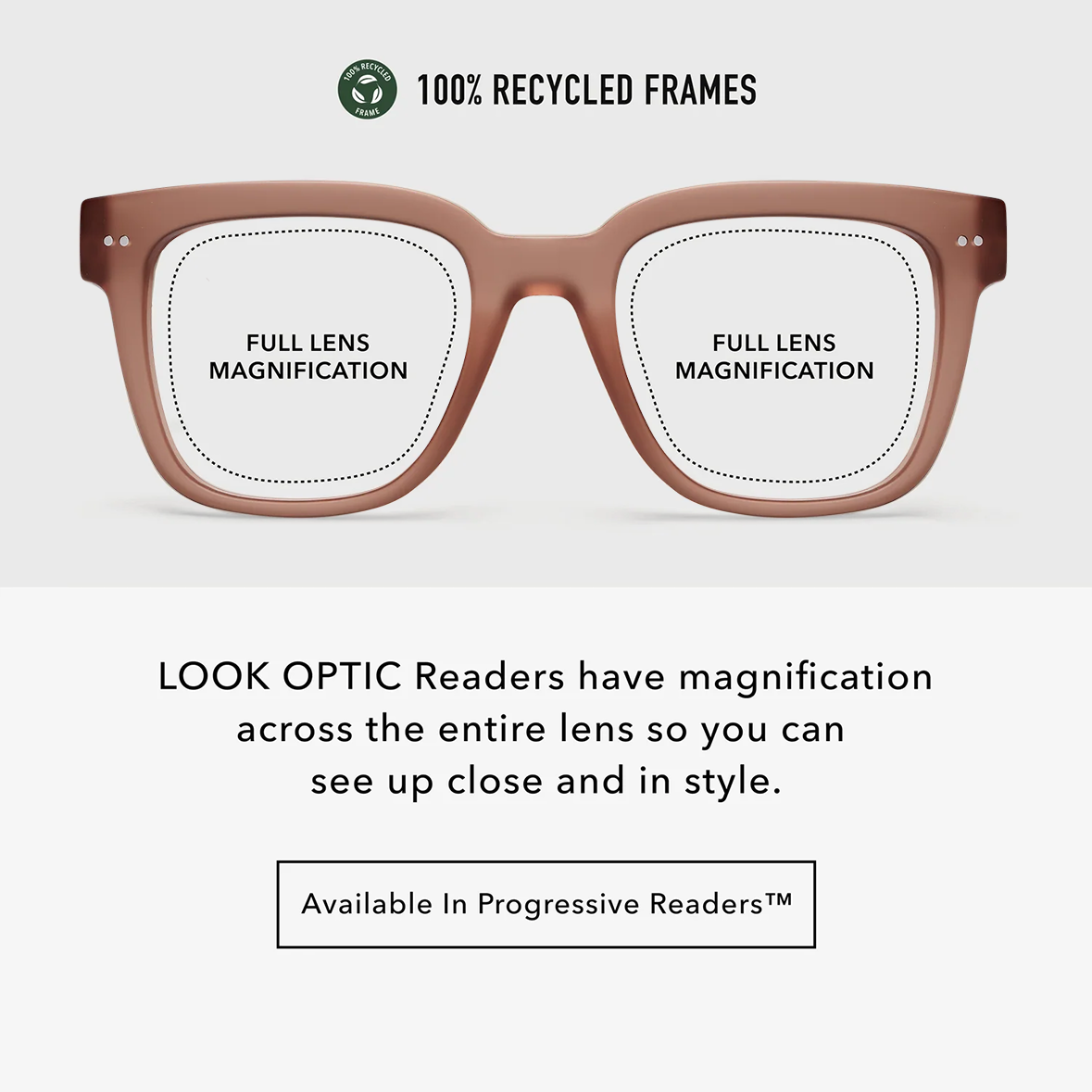 LOOK OPTIC - Square Reading Glasses For Women - Stylish - Designer - Lightweight - High Quality