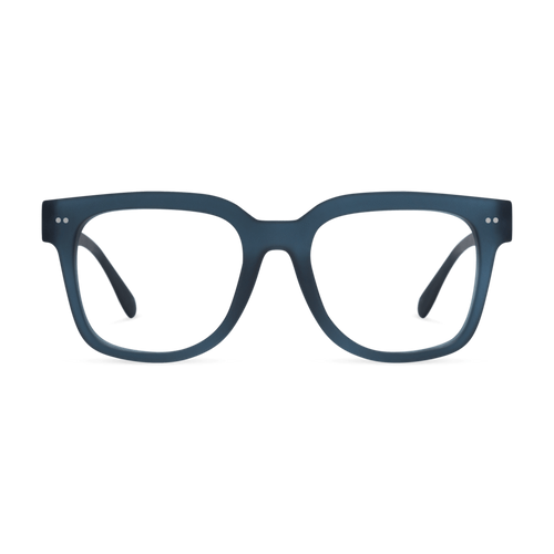 LA40PNAV10, LA40PNAV15, LA40PNAV20, LA40PNAV25, LA40PNAV30 - Square navy frames with a matte finish and clear lenses.