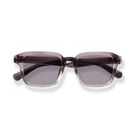 
Translucent brown square-frame glasses with dark gradient lenses.