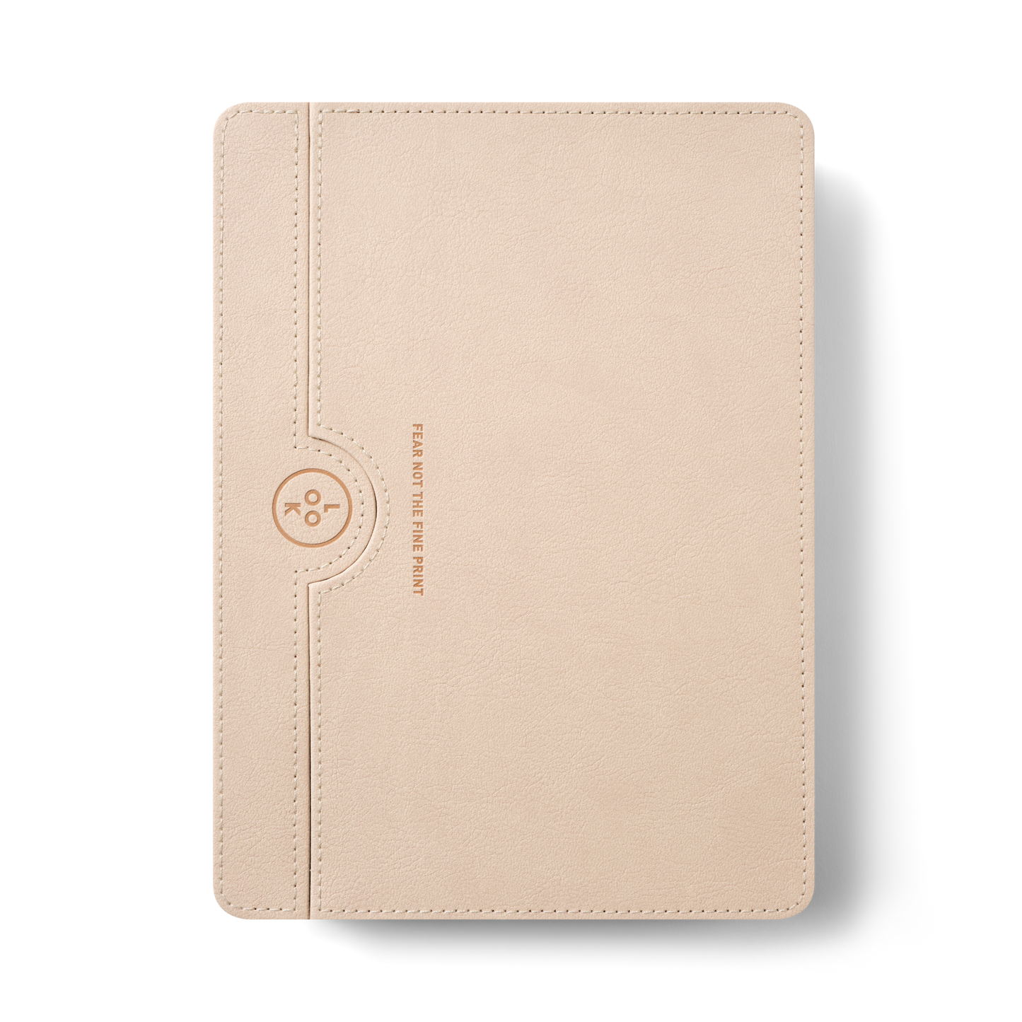 
A taupe rectangular case with rounded corners and a matte finish.