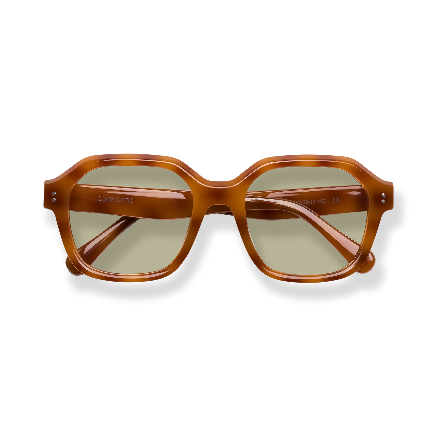 
Tortoiseshell square reading glasses with translucent lenses and silver hinge details.