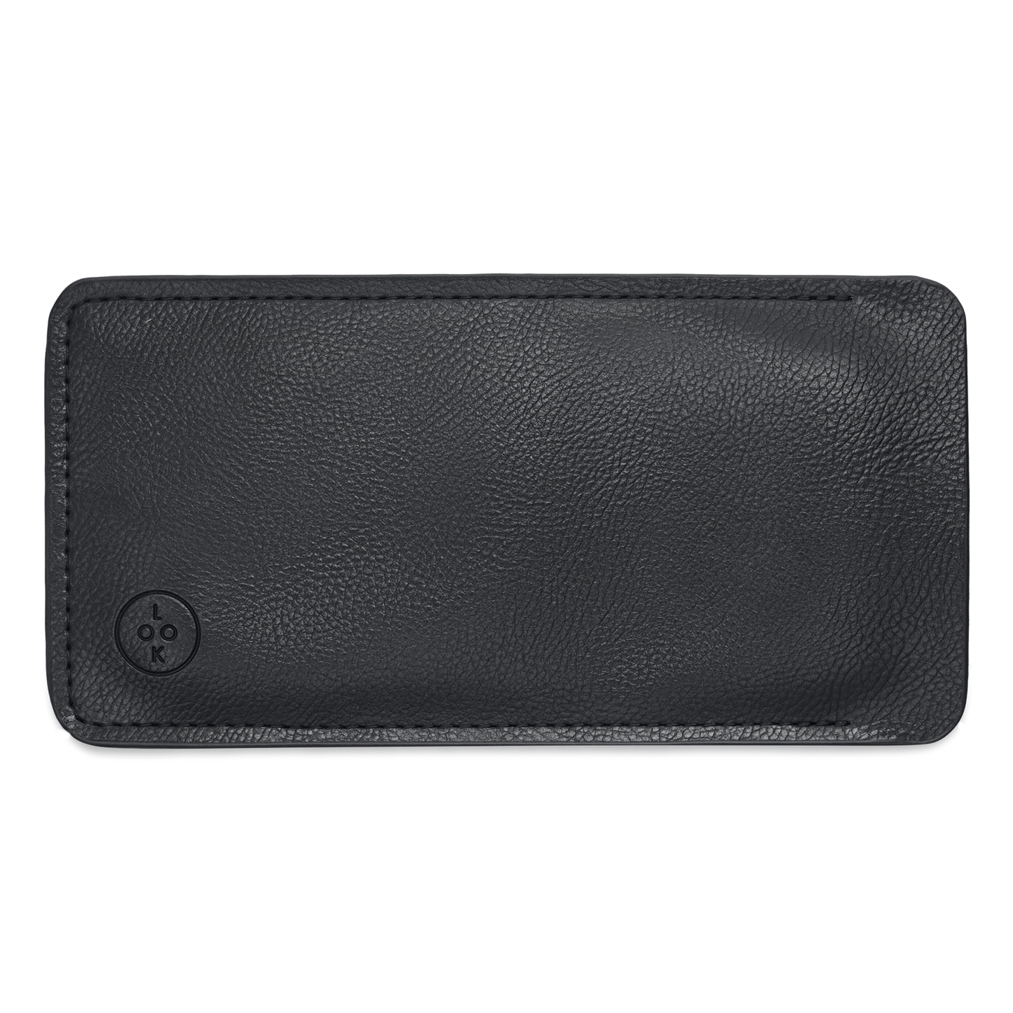 
Black vegan leather eyewear case with a textured finish and embossed LOOK logo.