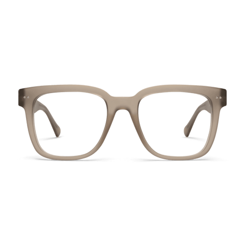 LA40PTPE10, LA40PTPE15, LA40PTPE20, LA40PTPE25, LA40PTPE30 - Square taupe matte finish frames with clear lenses.